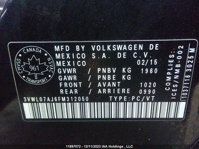3VWL07AJ6FM312050 Volkswagen JETTA SEL
