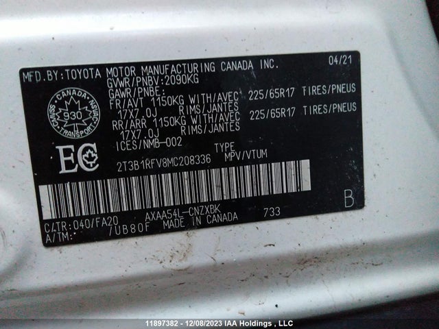 Toyota RAV4 LE 2021 2T3B1RFV8MC208336 Image 9