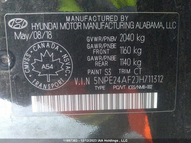 Hyundai SONATA GL 2018 5NPE24AF2JH711312 Image 9