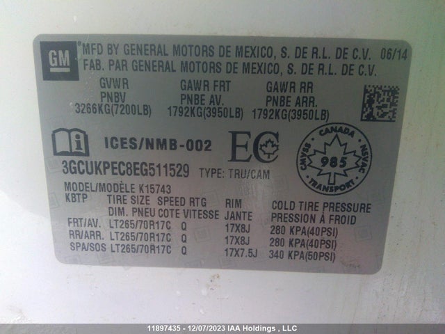 Chevrolet Silverado K1500 2014 3GCUKPEC8EG511529 Image 9