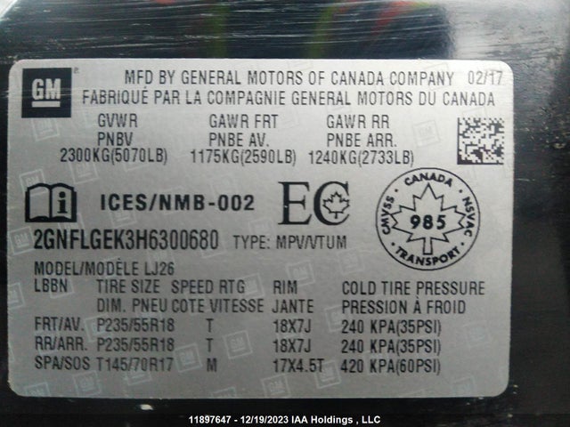 Chevrolet Equinox Premier 2017 2GNFLGEK3H6300680 Image 9