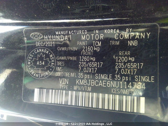 Hyundai Tucson Preferred 2022 KM8JBCAE6NU114784 Image 9
