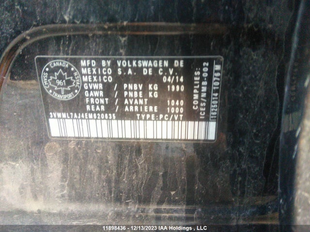 3VWML7AJ4EM620635 Volkswagen Golf Wagon