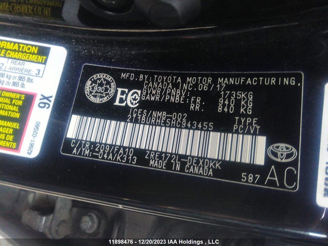 Toyota Corolla 2017 2T1BURHE5HC943455 Image 27