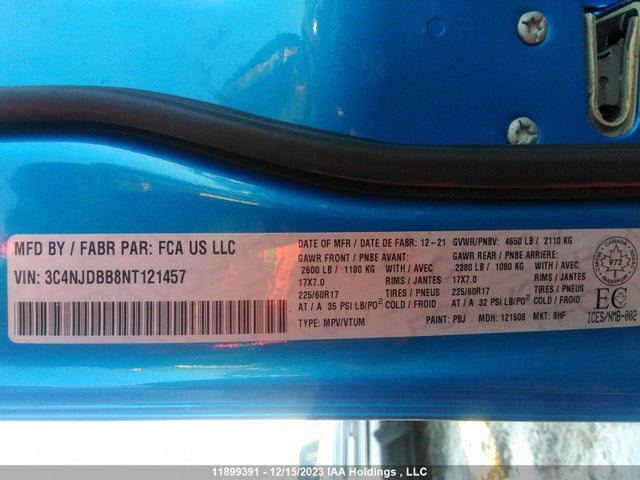 3C4NJDBB8NT121457 Jeep Compass North