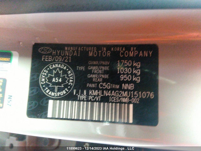 Hyundai mpi nu pe 2021 KMHLN4AG2MU151076 Image 25