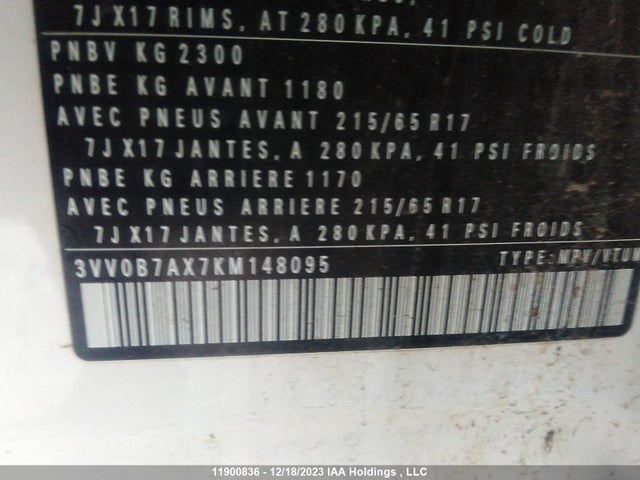 3VV0B7AX7KM148095 Volkswagen TIGUAN