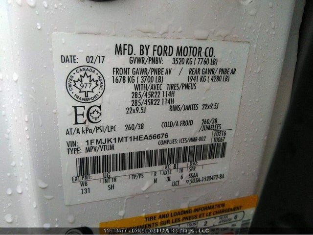 Ford Expedition Max Platinum 2017 1FMJK1MT1HEA56676 Image 9