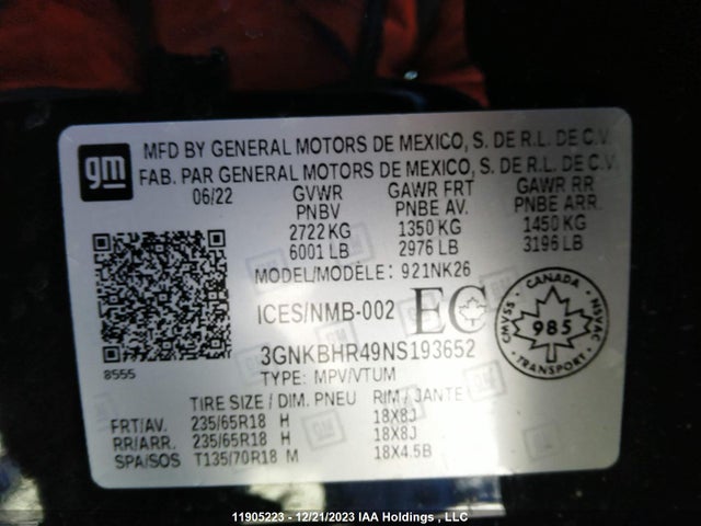 Chevrolet BLAZER 2LT 2022 3GNKBHR49NS193652 Image 9