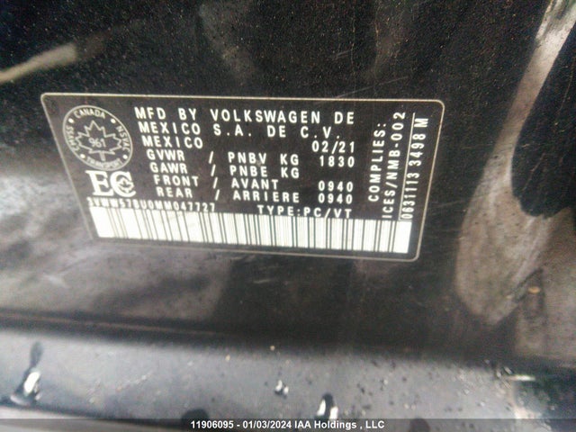 3VWW57BU0MM047727 Volkswagen JETTA
