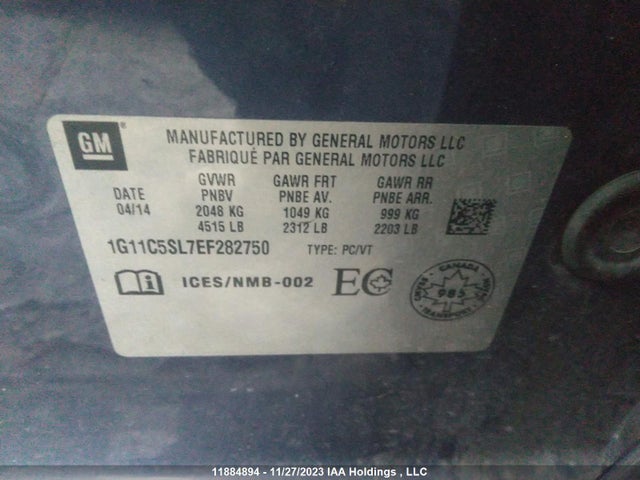 Chevrolet MALIBU LT 2014 1G11C5SL7EF282750 Image 9