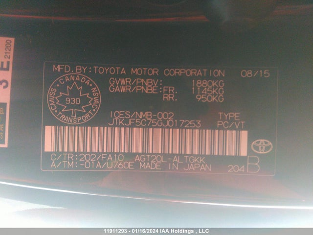 Toyota SCION TC 2016 JTKJF5C75GJ017253 Image 9