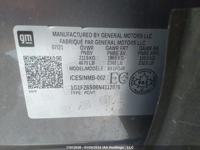 Chevrolet Bolt Euv 2022 1G1FZ6S08N4112876 Image 9