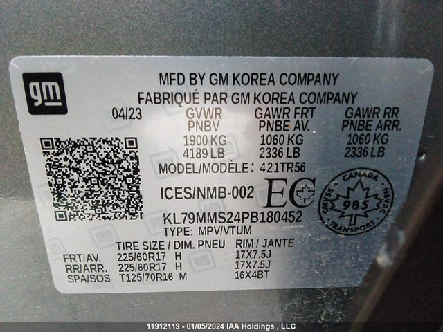 Chevrolet Trailblazer 2023 KL79MMS24PB180452 Image 9