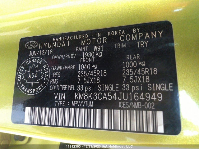 Hyundai Kona Limited 2018 KM8K3CA54JU164949 Image 9
