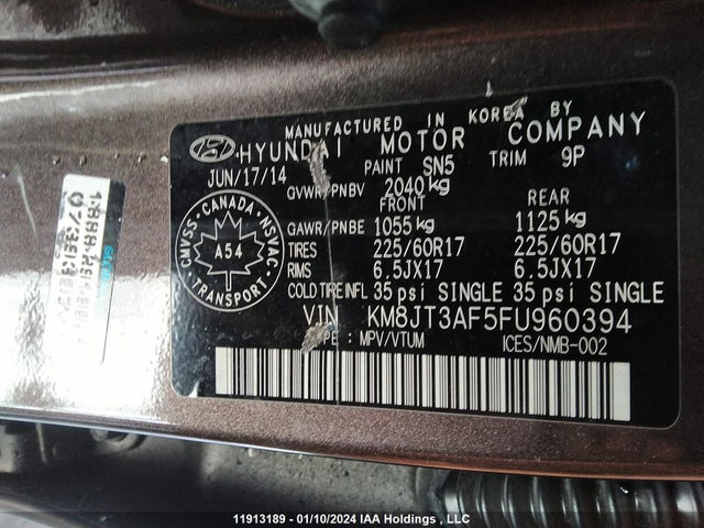 Hyundai TUCSON 2015 KM8JT3AF5FU960394 Image 9