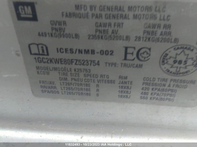 Chevrolet Silverado 2500hd Ltz 2015 1GC2KWE80FZ523754 Image 9