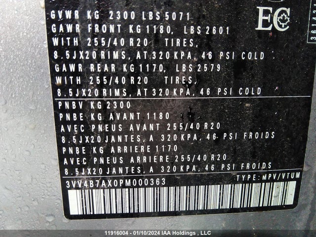 3VV4B7AX0PM000363 Volkswagen TIGUAN