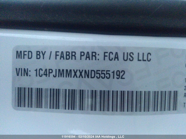 1C4PJMMXXND555192 Jeep Cherokee Latitude Lux