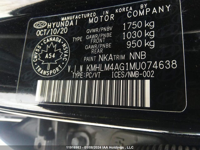 Hyundai mpi nu pe 2021 KMHLM4AG1MU074638 Image 27