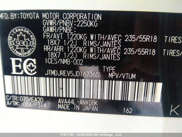 Toyota RAV4 2018 JTMDJREV5JD167360 Image 9