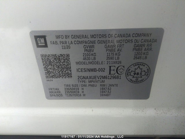 Chevrolet EQUINOX 2021 2GNAXUEV2M6129681 Image 9