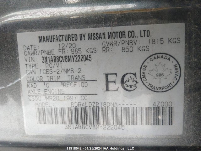 Nissan SENTRA 2021 3N1AB8CV8MY222045 Image 9