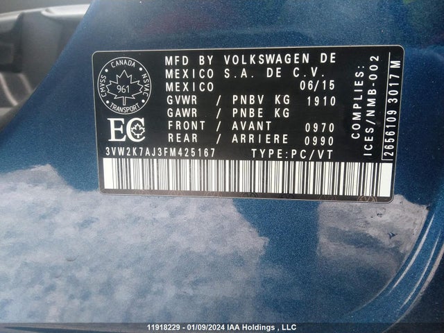 3VW2K7AJ3FM425167 Volkswagen JETTA S