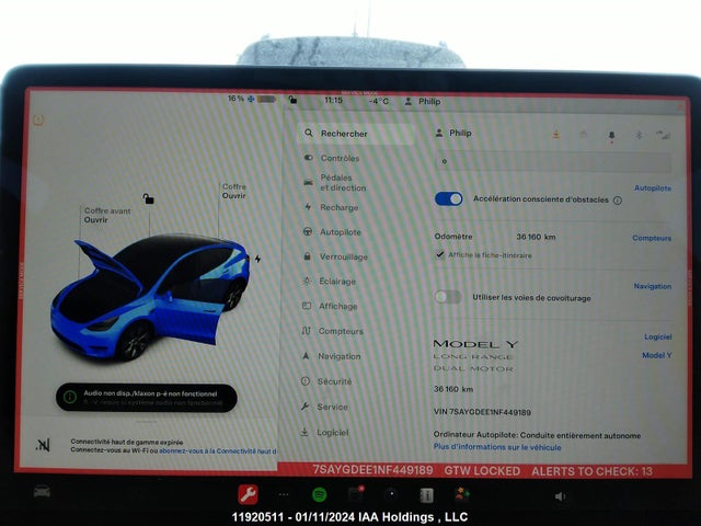 7SAYGDEE1NF449189 Tesla Model Y