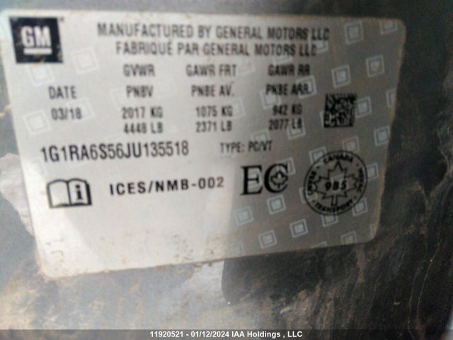 Chevrolet Volt 2018 1G1RA6S56JU135518 Image 9