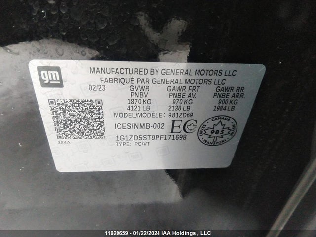 Chevrolet MALIBU LT 2023 1G1ZD5ST9PF171698 Image 9