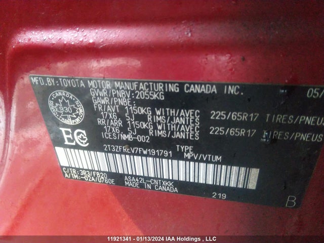 Toyota RAV4 2015 2T3ZFREV7FW191791 Image 9