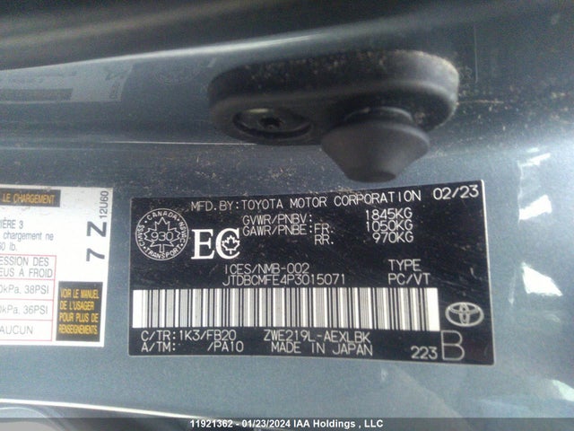 Toyota Corolla Le/se/xle 2023 JTDBCMFE4P3015071 Image 9