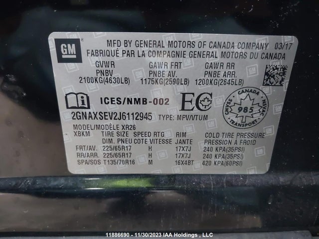 2GNAXSEV2J6112945 Chevrolet Equinox