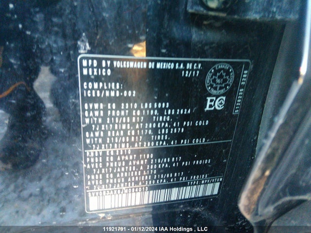3VV0B7AX6JM094013 Volkswagen TIGUAN S