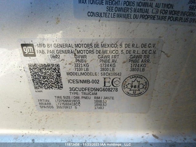 Chevrolet Silverado 1500 Lt Trail Boss 2022 3GCUDFED5NG608278 Image 9