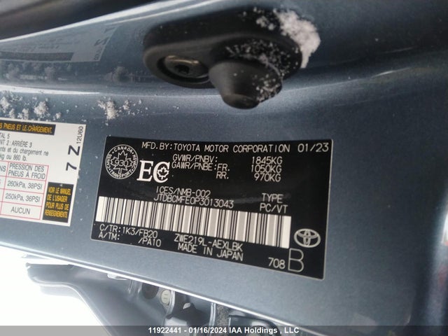 Toyota Corolla Le/se/xle 2023 JTDBCMFE0P3013043 Image 9