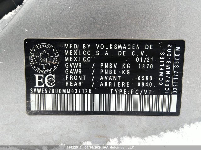 3VWE57BU0MM037128 Volkswagen JETTA
