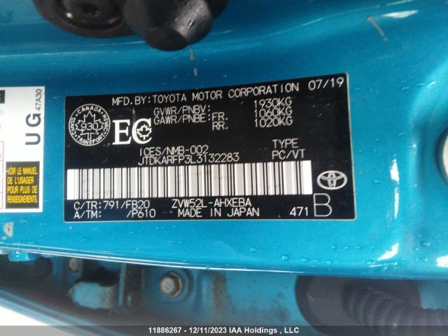 2020 Toyota Prius Prime Upgrade მანქანა იყიდება აუქციონზე, vin: JTDKARFP3L3132283, აუქციონის ნომერი: 11886267