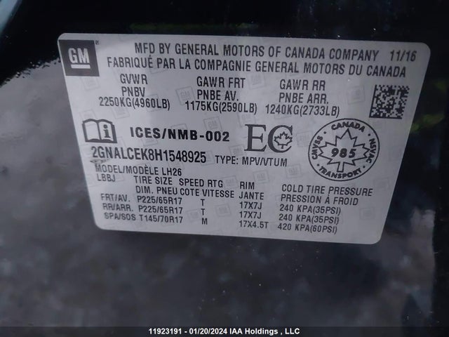 2GNALCEK8H1548925 Chevrolet Equinox