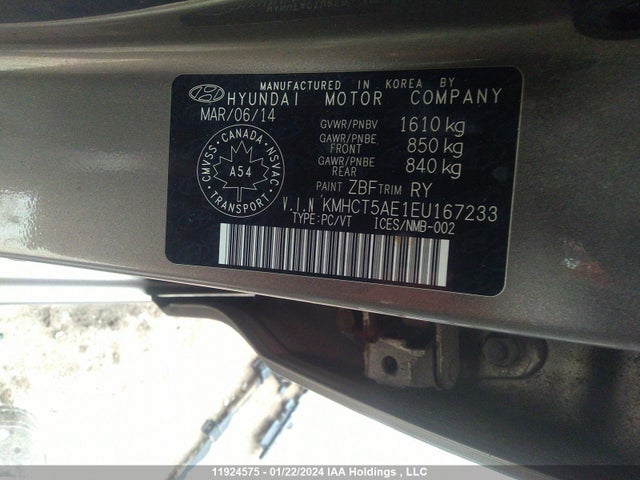 Hyundai ACCENT 2014 KMHCT5AE1EU167233 Image 9
