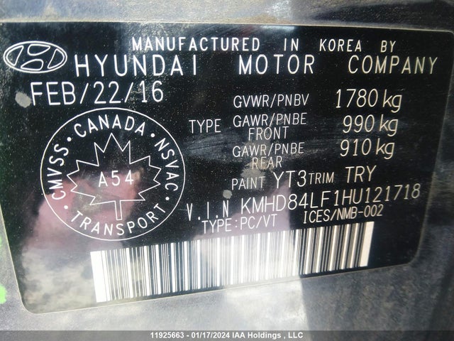 Hyundai Elantra 2017 KMHD84LF1HU121718 Image 28