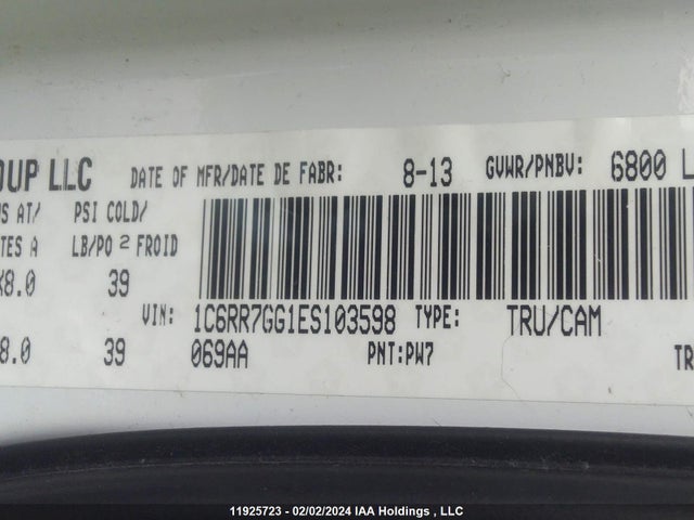 1C6RR7GG1ES103598 RAM 1500