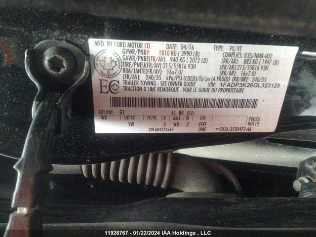 Ford FOCUS SE 2016 1FADP3K26GL323125 Image 9