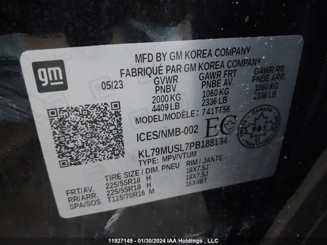 Chevrolet Trailblazer 2023 KL79MUSL7PB188134 Image 9
