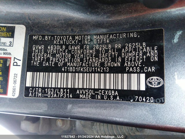 Toyota CAMRY 2014 4T1BD1FK5EU114213 Image 9
