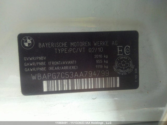 Aukcja sprzedaży 2010 Bmw 3 Series 323i, vin: WBAPG7C53AA794799, numer aukcji: 11868491
