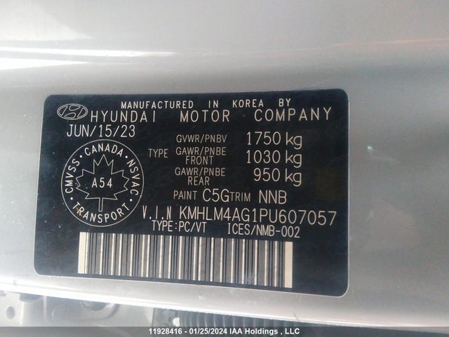 Hyundai Elantra Preferred Ivt With Tech Package 2023 KMHLM4AG1PU607057 Image 9