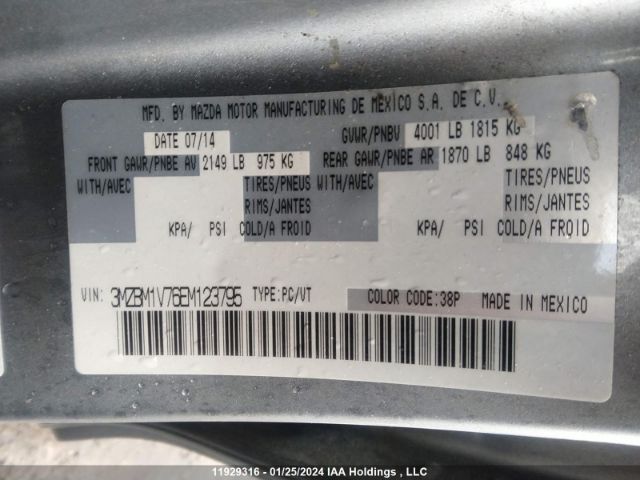 3MZBM1V76EM123795 Mazda MAZDA3