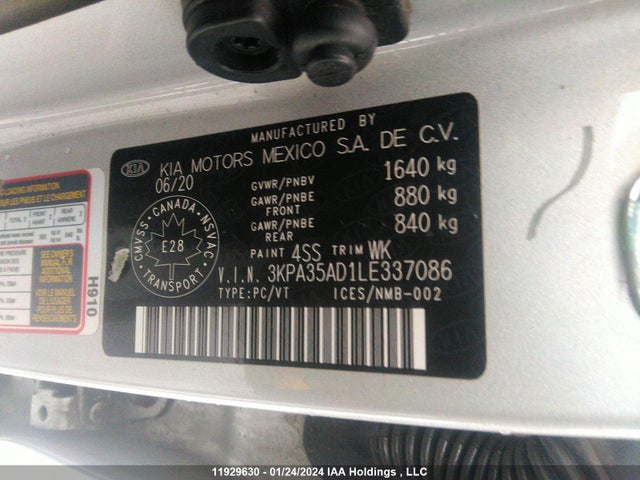 Продаж на аукціоні авто 2020 Kia Rio Ex/ex Sport, vin: 3KPA35AD1LE337086, номер лоту: 11929630